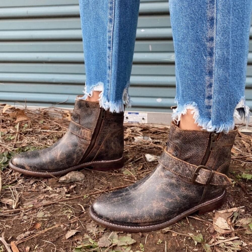Bed Stu Becca Short Boot Black Lux Coastal Cowgirl Western Boho Ankle Bo… - Picture 2 of 13